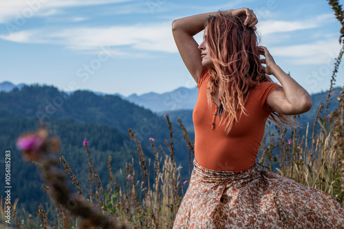 woman in nature photo