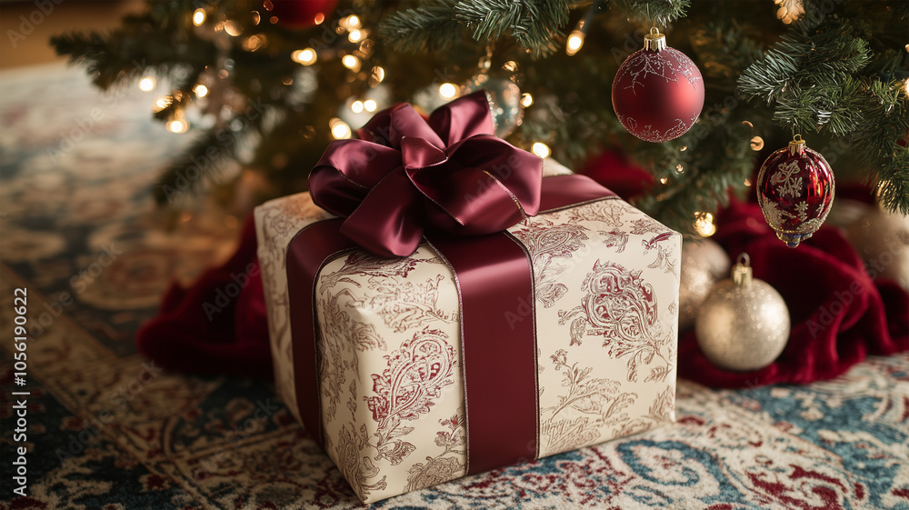 クリスマスプレゼントとツリーの飾り クリスマスプレゼントとツリーの飾り