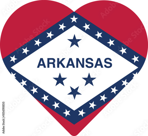 Heart flag of the United States of America federal state of ARKANSAS