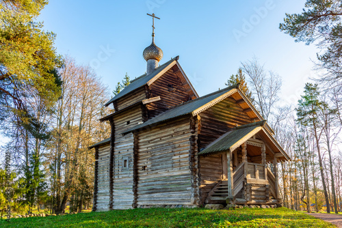 Vitoslavlitsy wooden architecture in Veliky Novgorod, Russia photo