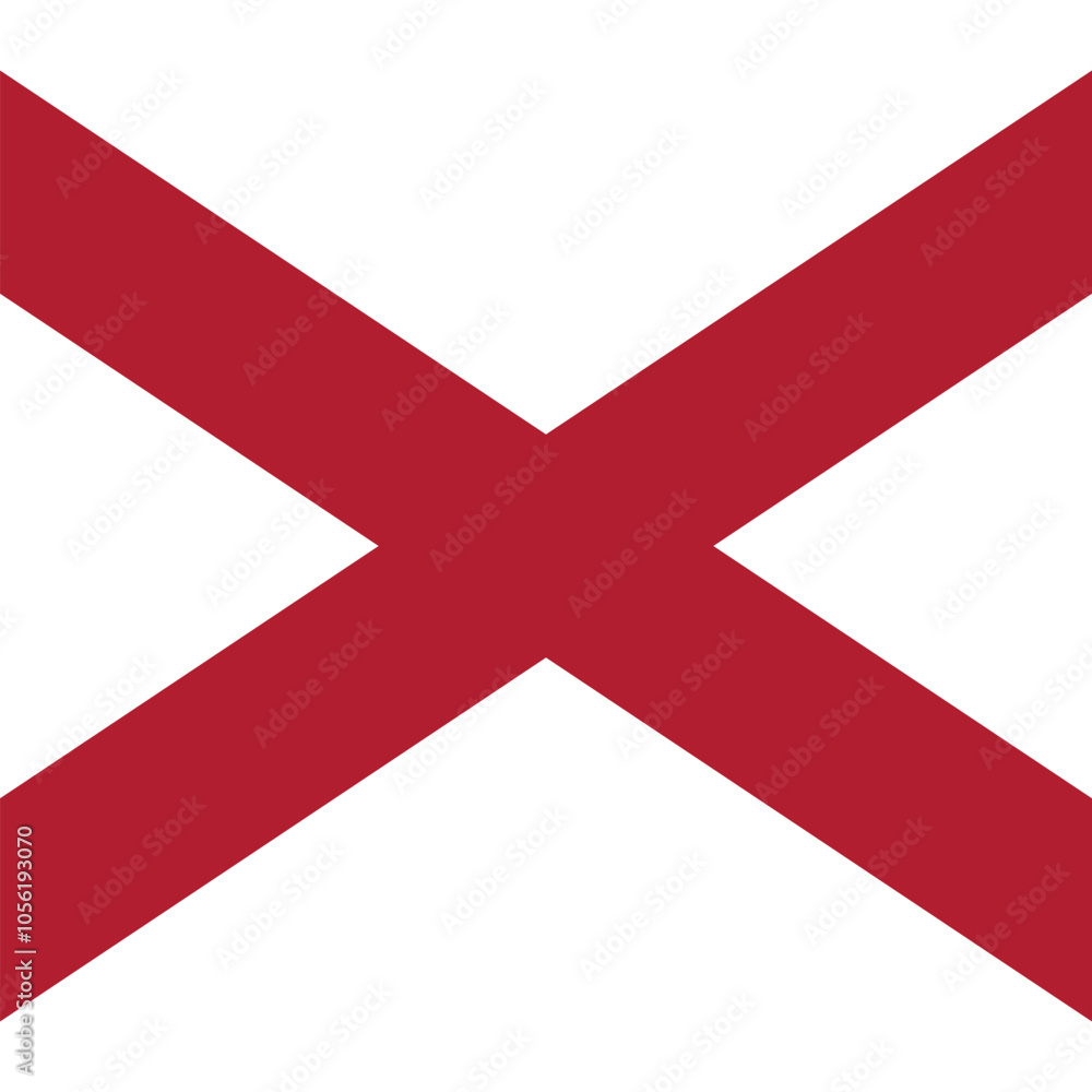 Square flag of the United States of America federal state of ALABAMA Square flag of the United States of America federal state of ALABAMA