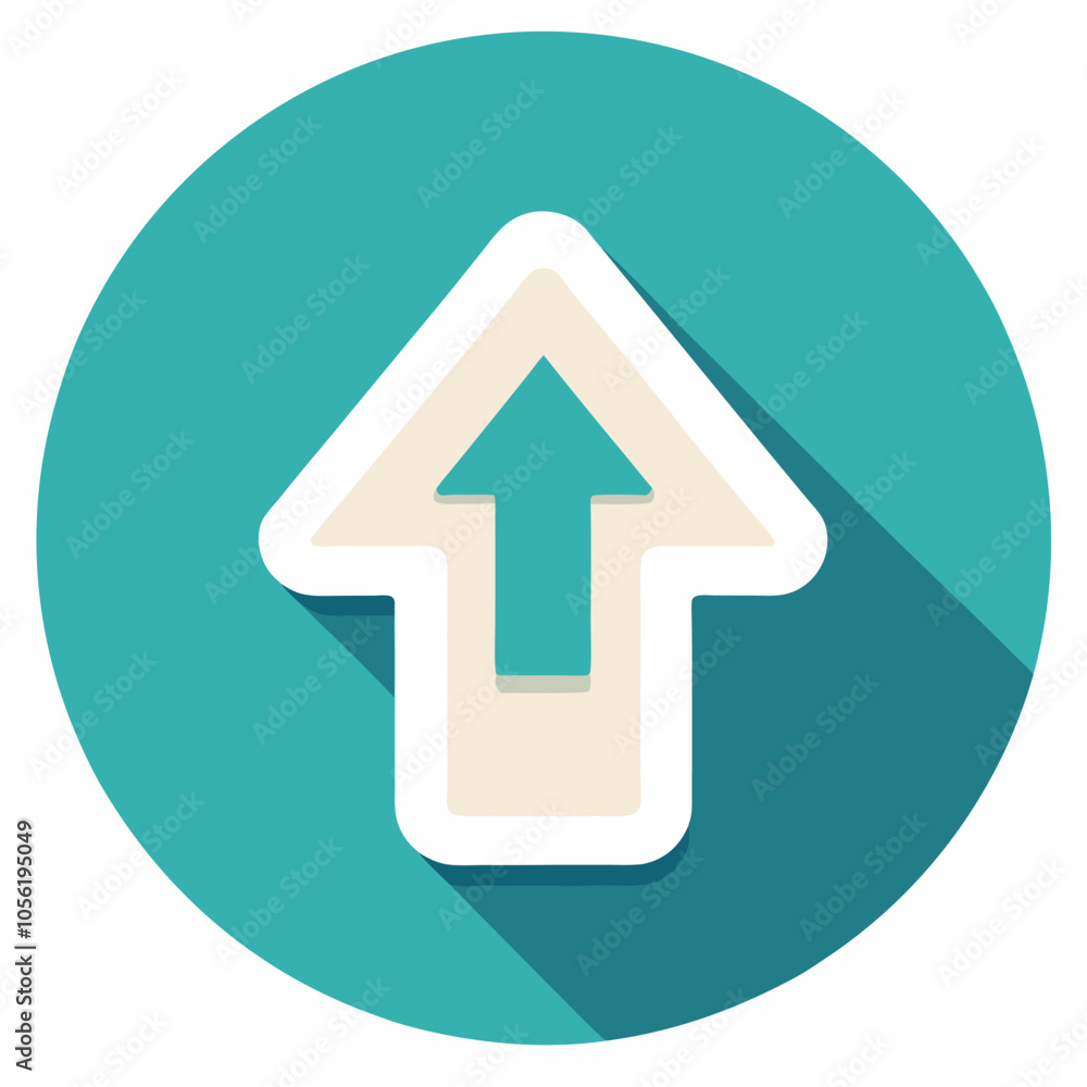 A simple, flat-design illustration of an upward arrow, ideal for use in web design, mobile apps, or any project requiring a clear and concise direction indication. A simple, flat-design illustration of an upward arrow, ideal for use in web design, mobile apps, or any project requiring a clear and concise direction indication.