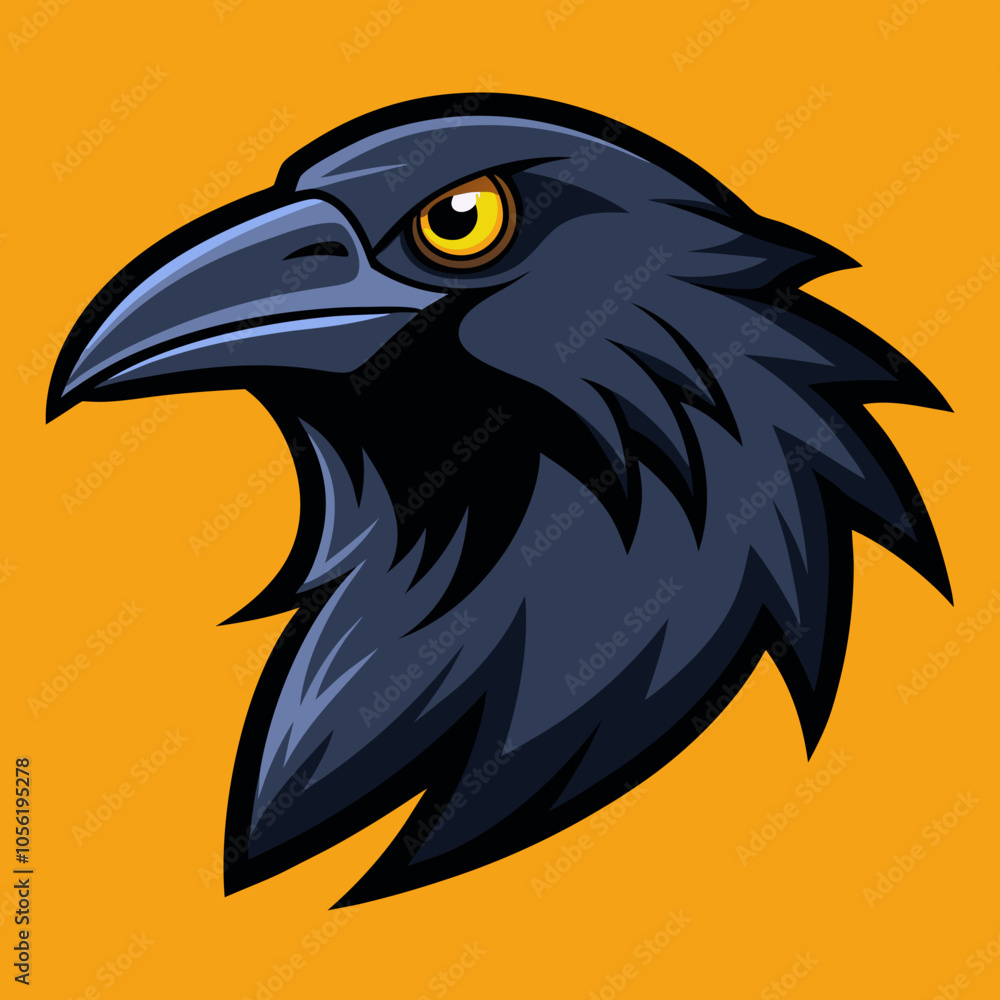 Fototapeta premium raven on a white background