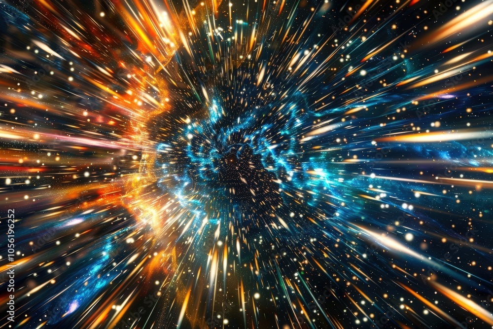 Abstract Cosmic Explosion with Streaks of Light Abstract Cosmic Explosion with Streaks of Light