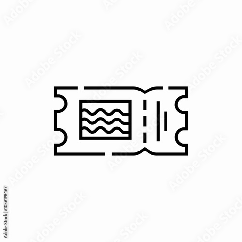 beach entry ticket icon sign vector