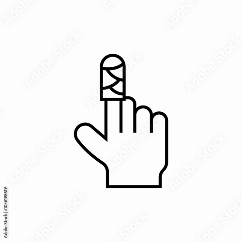 finger bandage icon sign vector