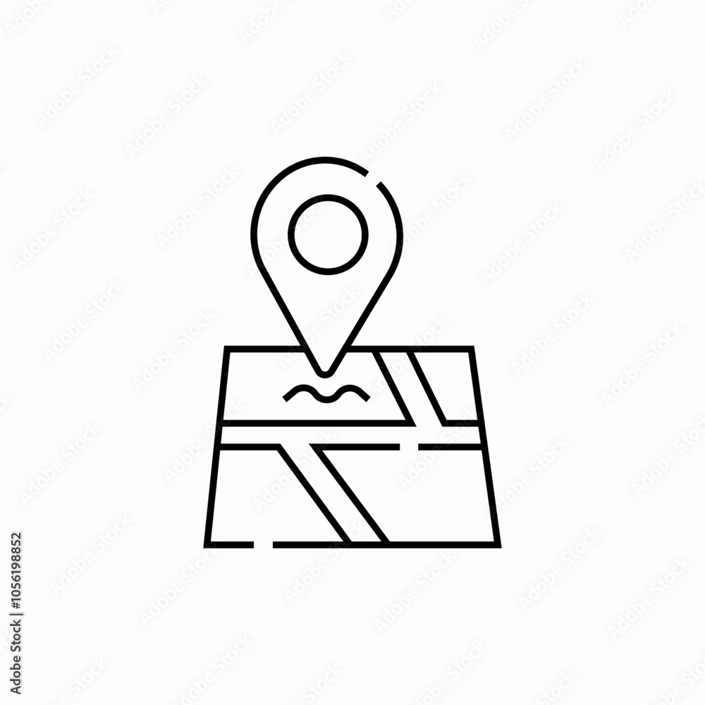 map location pin beach icon sign vector map location pin beach icon sign vector