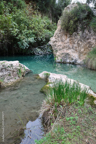 The Gorgo de la Escalera waterfall in Anna town photo