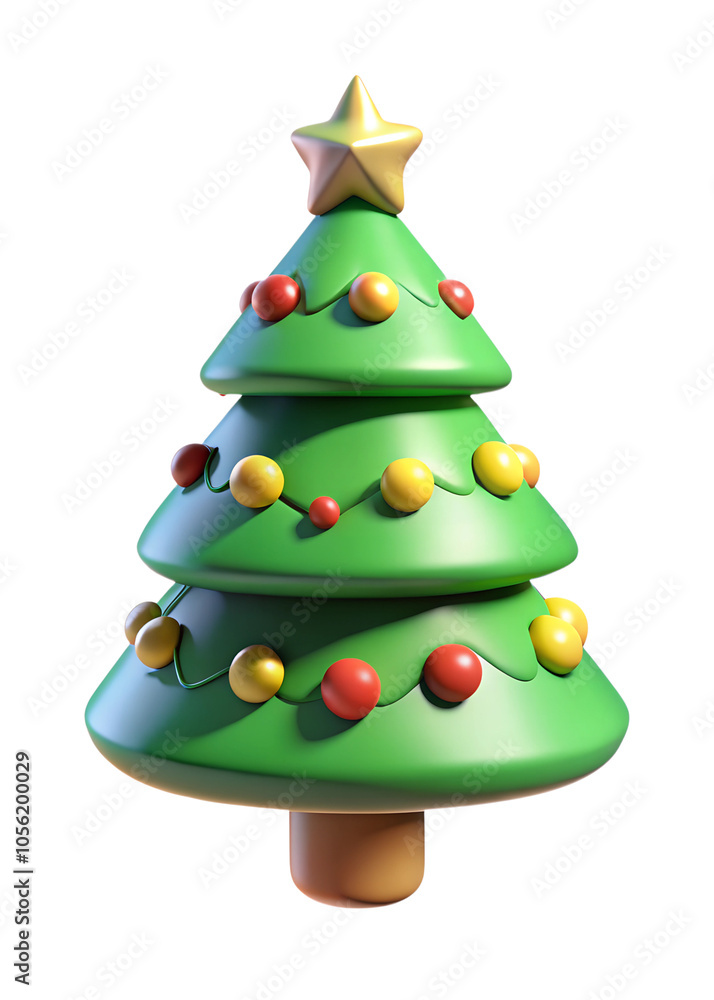 3d christmas tree isolated on white 3d christmas tree isolated on white
