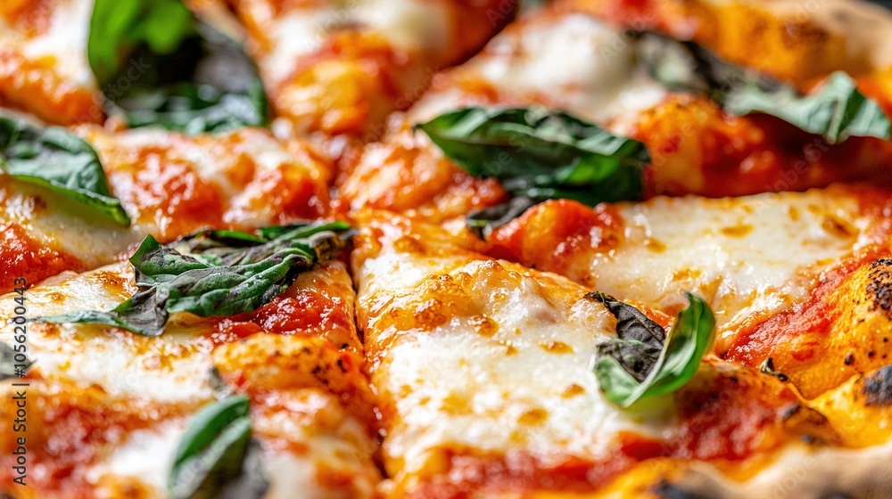 A clear photo of a pizza featuring spinach leaves on top and melted cheese A clear photo of a pizza featuring spinach leaves on top and melted cheese