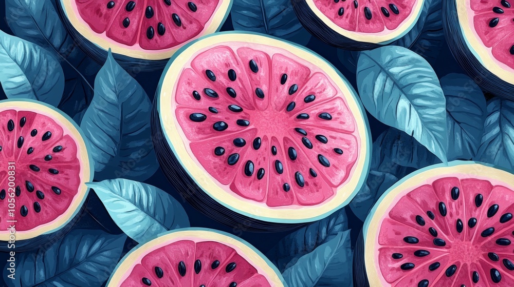 Close-up of juicy watermelon slice with rich pink flesh Close-up of juicy watermelon slice with rich pink flesh