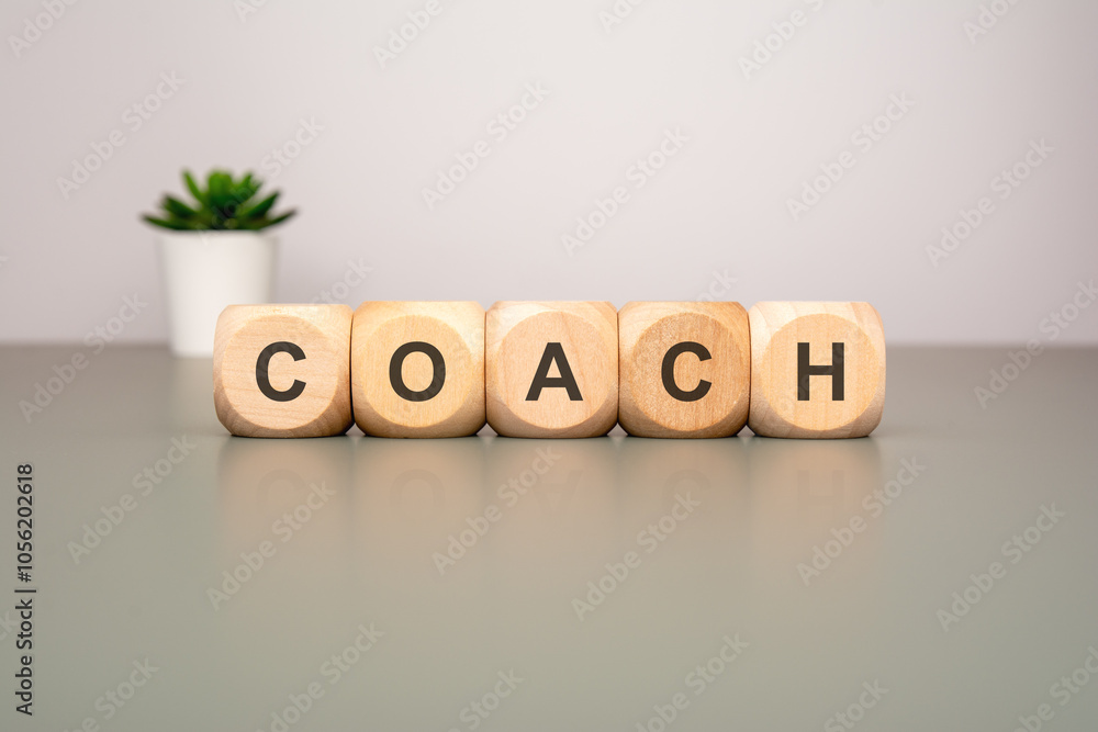 Motivational Coaching Blocks Are Positioned on a Table Alongside a Lively Plant Decoration Motivational Coaching Blocks Are Positioned on a Table Alongside a Lively Plant Decoration