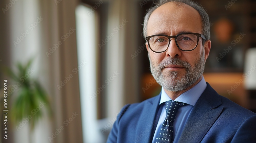Old man corporate lawyer wearing glasses image copy space. Experienced businessman in office banner background blurred. Success in business activities concept photography copyspace Old man corporate lawyer wearing glasses image copy space. Experienced businessman in office banner background blurred. Success in business activities concept photography copyspace