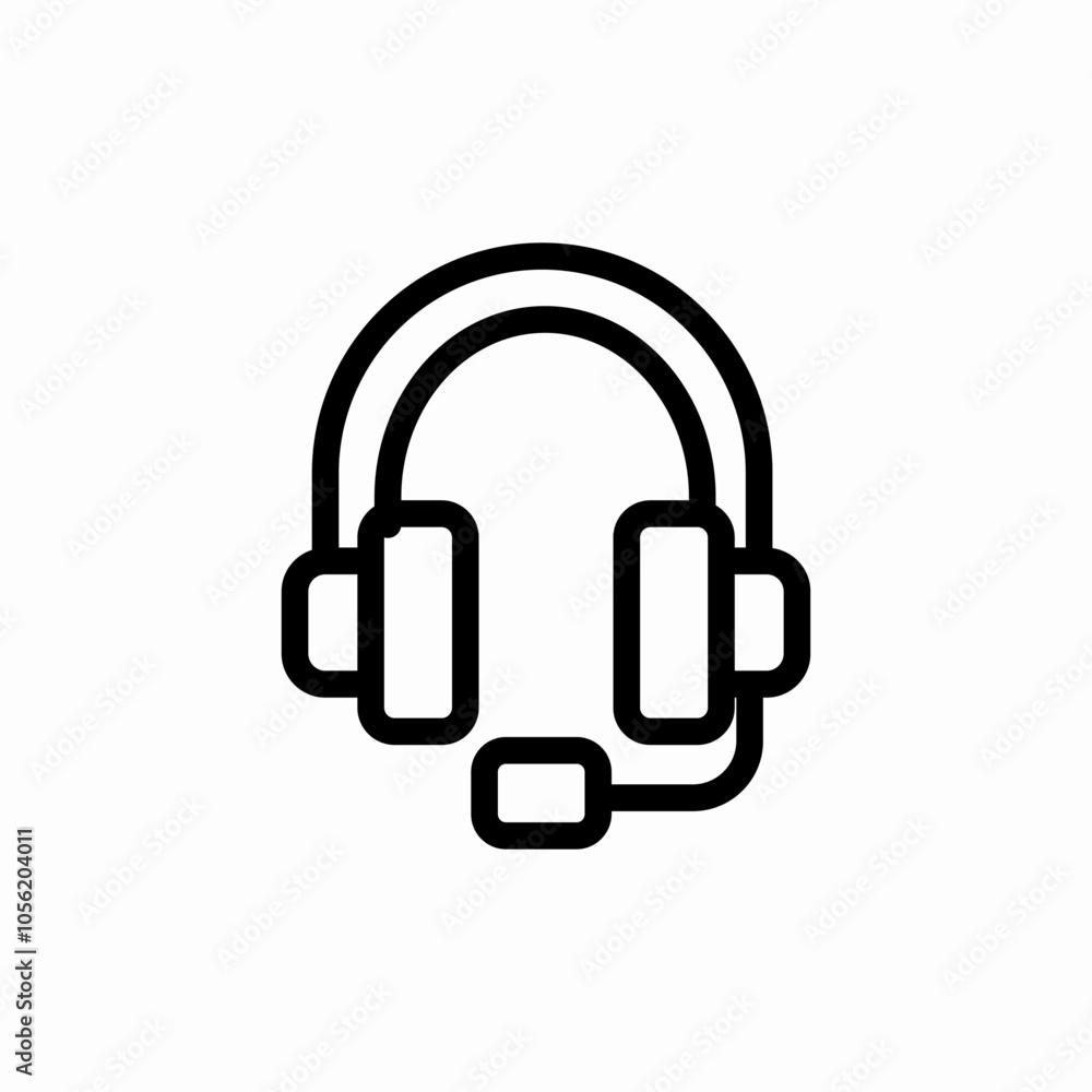 headset support icon sign vector headset support icon sign vector