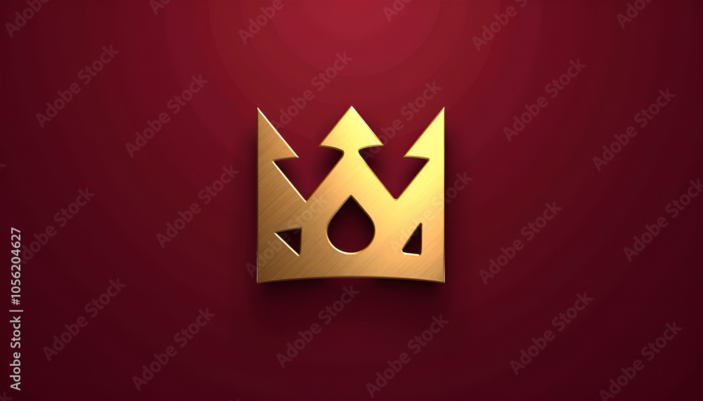 Stylized gold crown on a rich red background Stylized gold crown on a rich red background