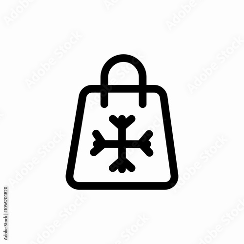 winter shopping bag icon sign vector