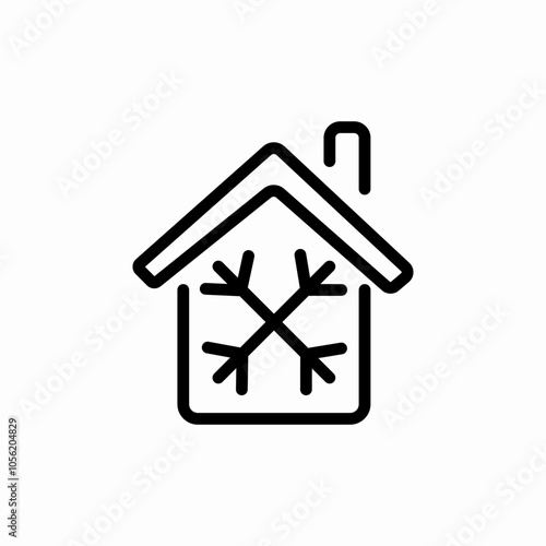 winter house icon sign vector