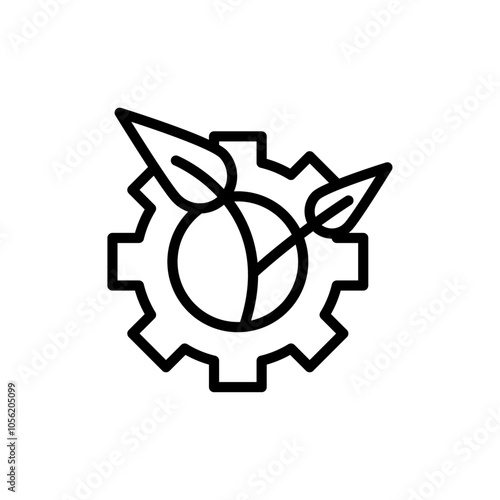 Eco industry icon logo sign set vector outline