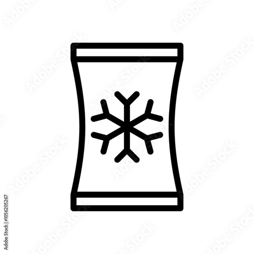 Frozen food bag icon logo sign set vector outline