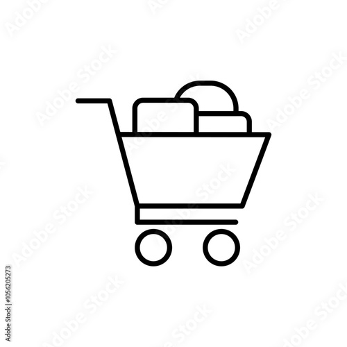 Full cart icon logo sign set vector outline