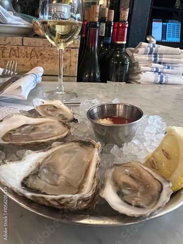 Oysters on a plate