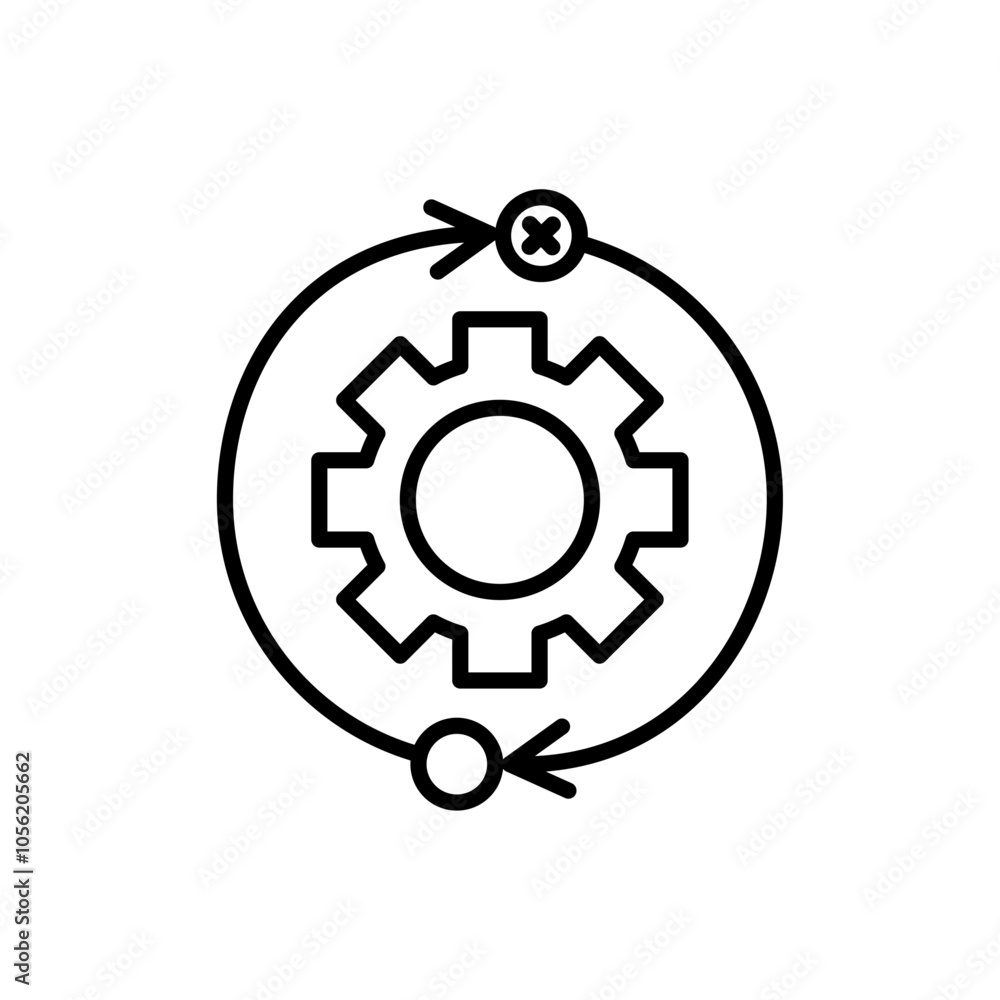 Methodology icon logo sign set vector outline