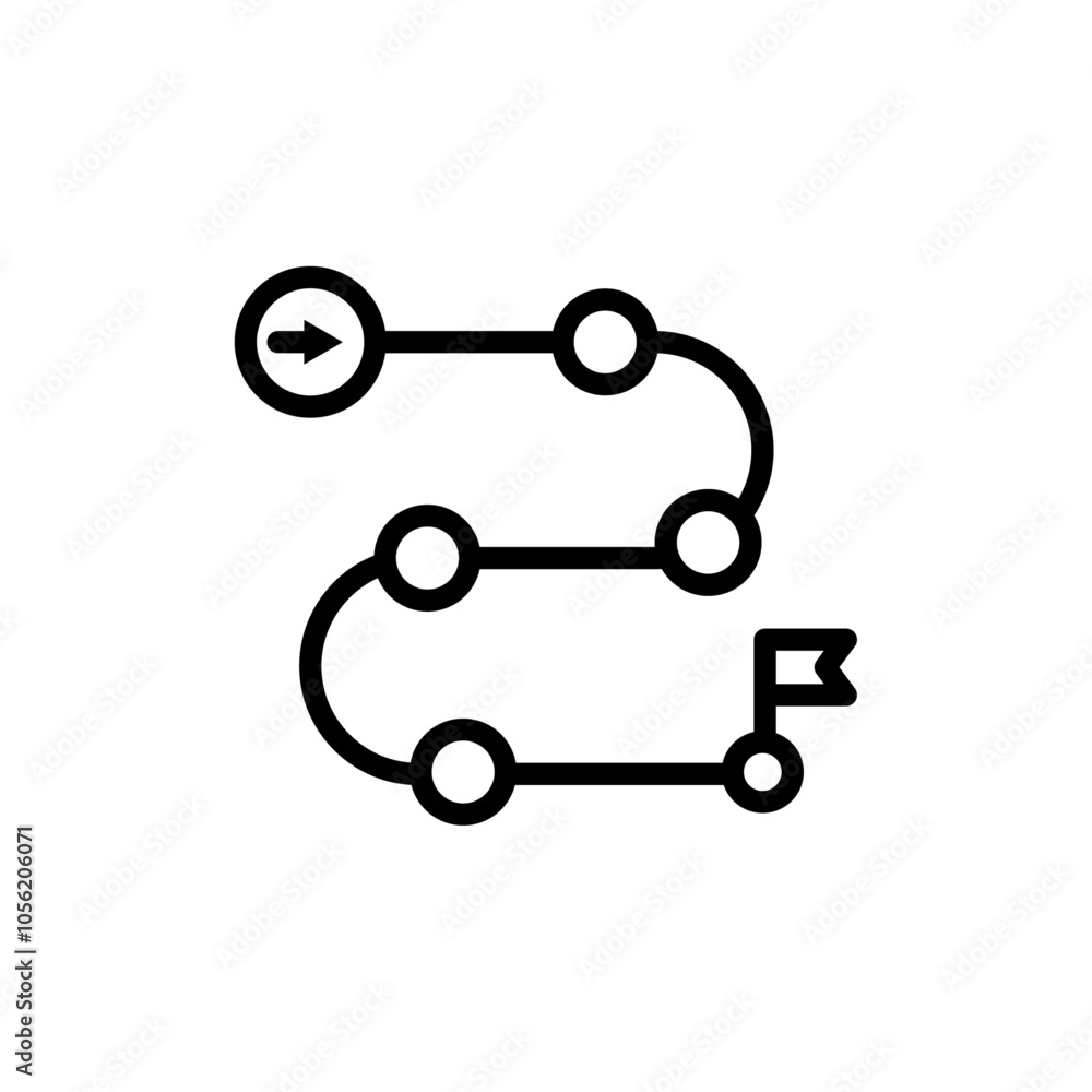 Roadmap icon logo sign set vector outline Roadmap icon logo sign set vector outline