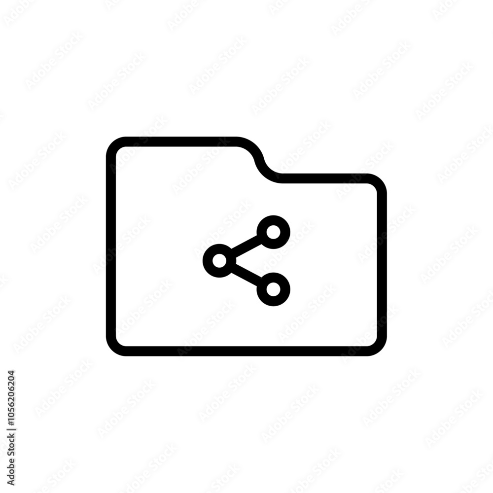 Share folder line icon logo sign set vector outline Share folder line icon logo sign set vector outline