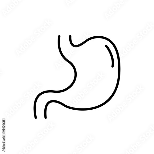 Stomach icon logo sign set vector outline