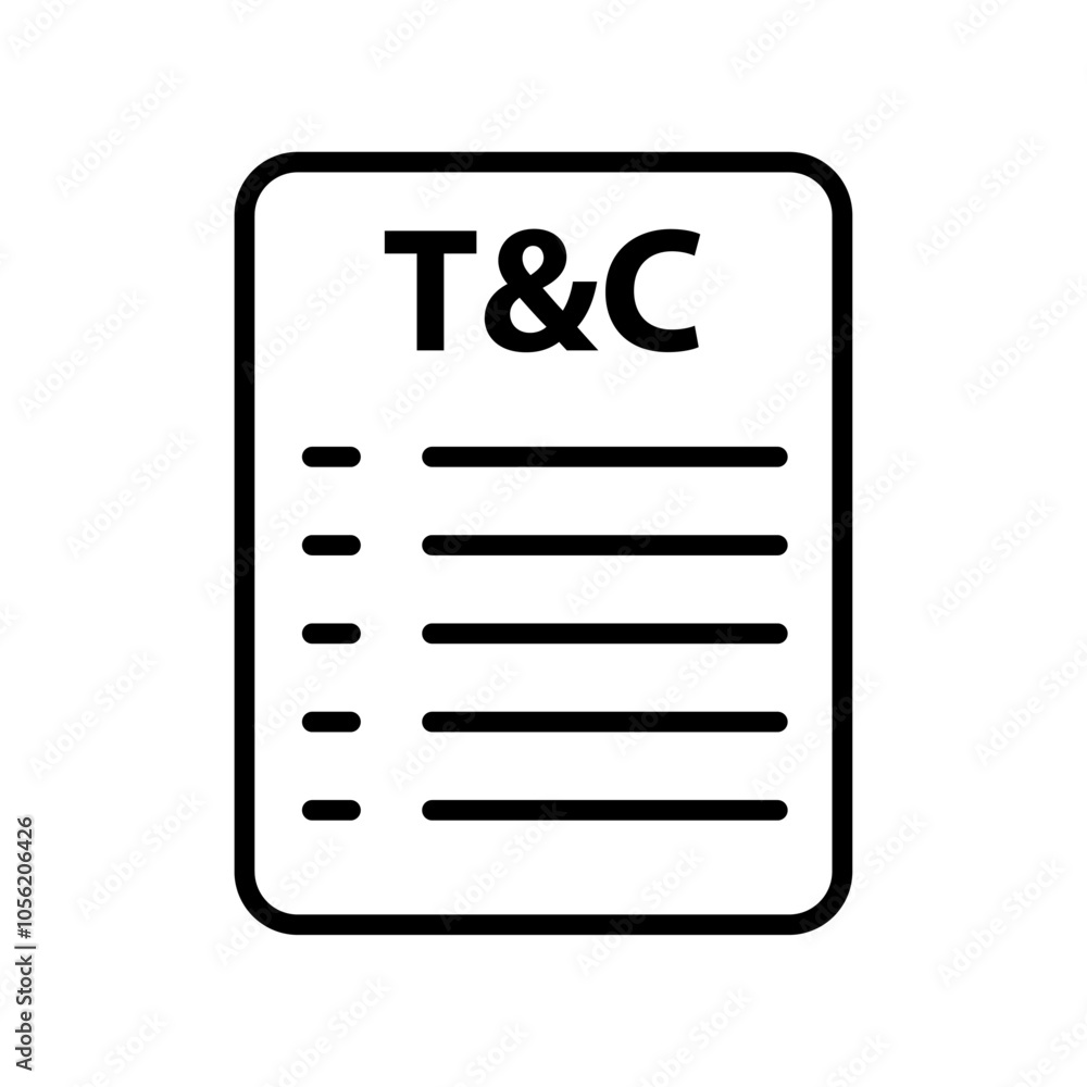 Terms and Conditions Icon logo sign set vector outline Terms and Conditions Icon logo sign set vector outline