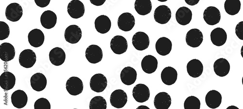 Web
Seamless vector pattern with irregular crayon dots, splotches, and polkadot grain effect. Abstract black and white design.