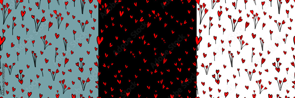Seamless heart background. Happy Valentine's Day. hand drawn. Not AI, Vector illustration Seamless heart background. Happy Valentine's Day. hand drawn. Not AI, Vector illustration