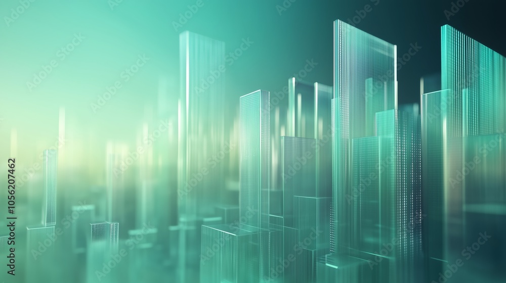 A frosted glass 3D graph symbolizes financial growth amidst digital elements and a gradient backdrop. A frosted glass 3D graph symbolizes financial growth amidst digital elements and a gradient backdrop.