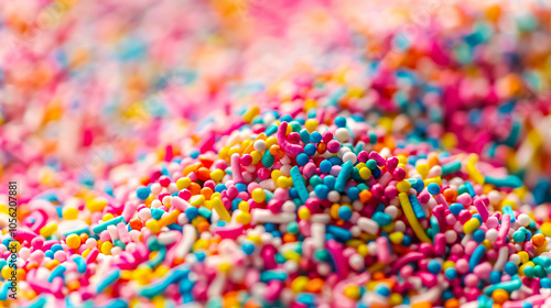 Colorful sprinkles banner background, colorful falling decorative sprinkles background