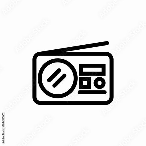 retro radio icon sign vector