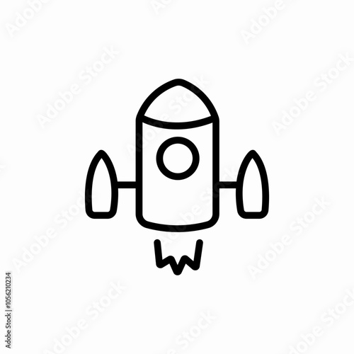 spaceship launch icon sign vector