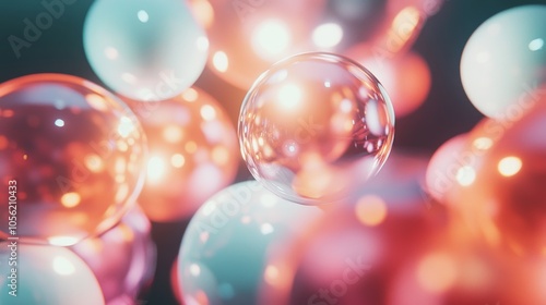 Transparent spheres as a background. Dynamic background for graphic designers.