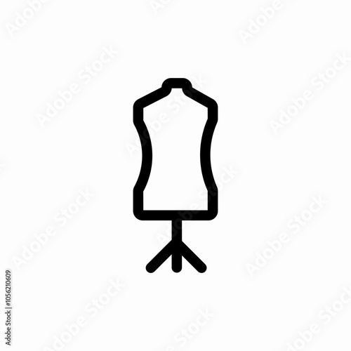 tailor dress dummy icon sign vector