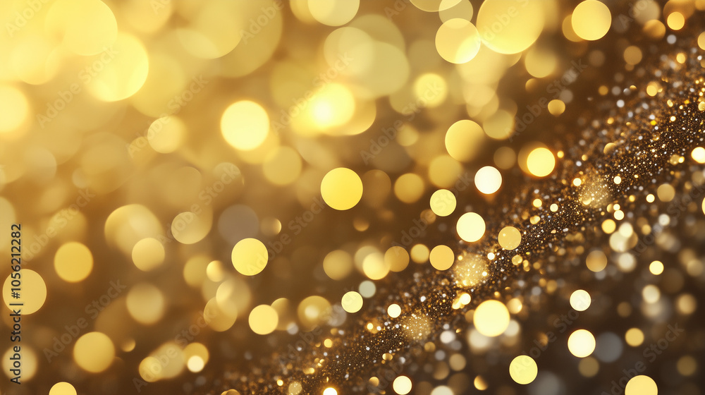 Golden glitter bokeh background with sparkling light effects Golden glitter bokeh background with sparkling light effects