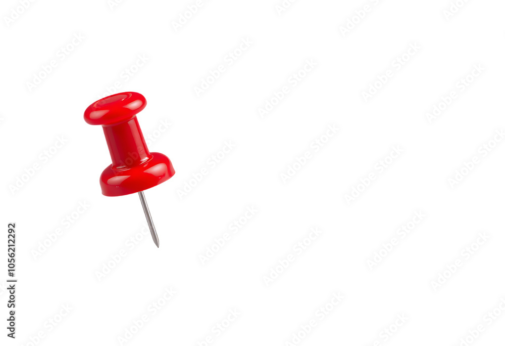Red push pin isolated on transparent background Red push pin isolated on transparent background