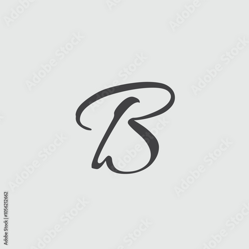 B feminine monogram logo design