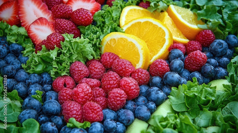 Colorful Arrangement of Immune-Boosting Foods Colorful Arrangement of Immune-Boosting Foods