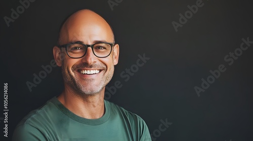 A man with glasses and a green shirt smiling