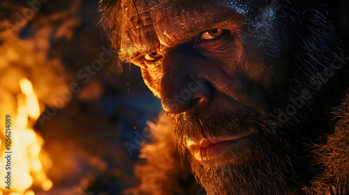 Neanderthal is a type of hominid that lived thousands of years ago. Neandertals are related to modern humans (Homo sapiens) and share a common ancestor. A Neandertal in a cave.