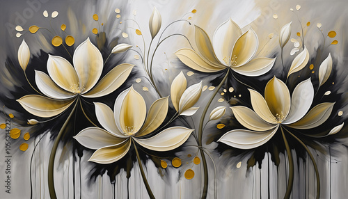 Fototapeta Naklejka Na Ścianę i Meble -  yellow lotus flowers on a dark background