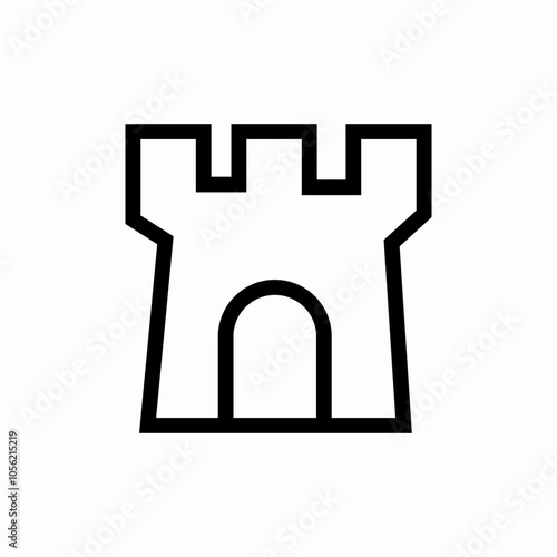castle tower entry icon sign vector