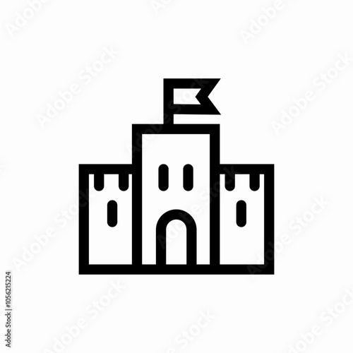 castle flag icon sign vector