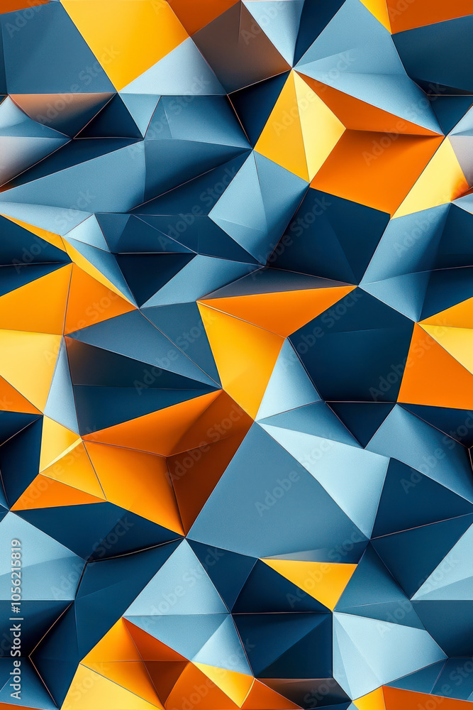 Vertical 3d illustration presents a geometric abstract pattern with paper-like textures. Vertical 3d illustration presents a geometric abstract pattern with paper-like textures.