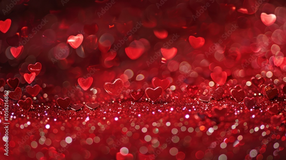 Red Heart Glitter Background for Valentine's Day Red Heart Glitter Background for Valentine's Day