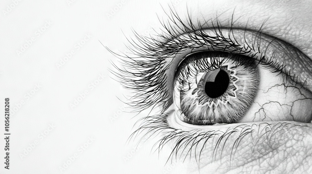 Fototapeta premium A close-up of an eye with lots of hair surrounding it on the outside and inside